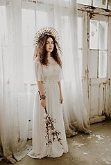 Šaty - Svadobné šaty v boho štýle s krajkovými pásmi - 12796247_