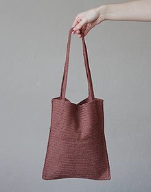 Veľké tašky - Háčkovaná taška bordovo-hnedá - 12806855_