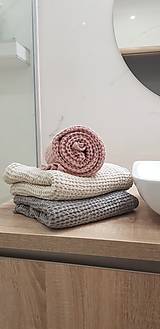 Úžitkový textil - Ľanový waflový uterák - 12806487_