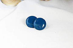 Náušnice - KRUH-ové napichovačky - chirurgická oceľ  (15 mm) (Modrá) - 12808823_