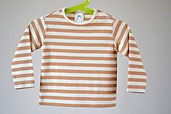 Detské oblečenie - Tričko hnedý pásik - 12810071_