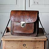 Kabelky - Kožená kabelka Floral satchel *Antique Brown* - 12808225_