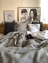 Úžitkový textil - Ľanové posteľné obliečky Julianna (Béžovohnedý pásik 50x60cm 140x220) - 12809428_