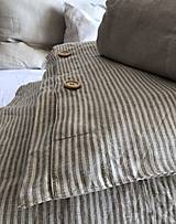 Úžitkový textil - Ľanové posteľné obliečky Julianna (Tmavošedý pásik 200x220cm 2xvankúš 70x90cm) - 12809458_