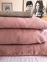 Úžitkový textil - Ľanové obliečky Klaudia (Pudrovoružová 2xvankúš 50x60cm 200x200cm) - 12809857_