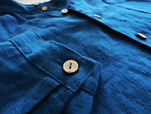 Pánske oblečenie - Pánska ľanová košeľa so stojačikom - 12813474_