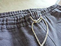 Pánske oblečenie - Pánske pohodlné ľanové domáce nohavice - 12813533_