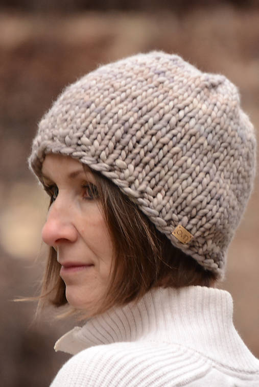 Čiapky, čelenky, klobúky - Dámska čiapka FLOW, 100% merino (Béžová) - 12812938_