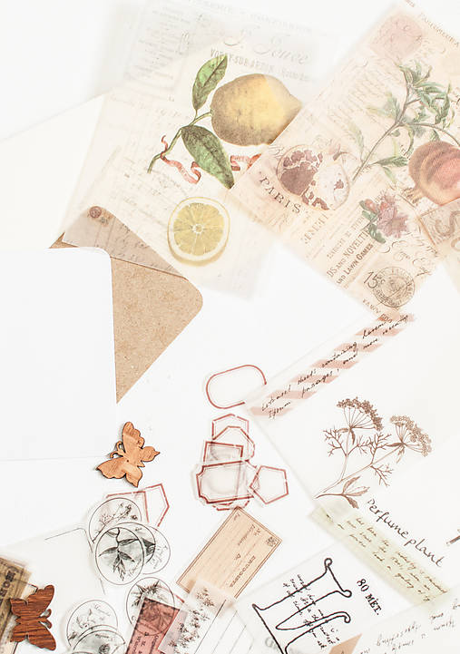 Papier - Ephemera na tvorenie "nature" (Citron) - 12814411_