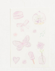 Papier - Akvarelový set - nálepky "nežná violet" (A) - 12814284_