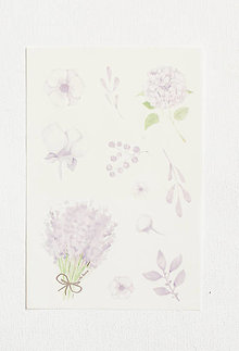 Papier - Akvarelový set - nálepky "nežná violet" (B) - 12814286_