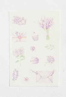 Papier - Akvarelový set - nálepky "nežná violet" (D) - 12814291_