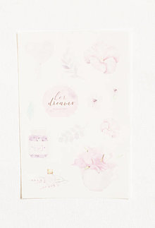 Papier - Akvarelový set - nálepky "nežná violet" (E) - 12814294_