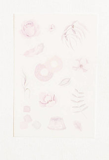 Papier - Akvarelový set - nálepky "nežná violet" (F) - 12814296_