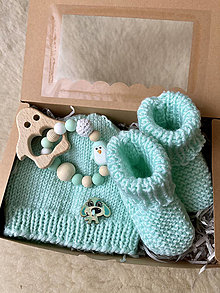 Detské čiapky - Box pre novorodenca - 12815180_