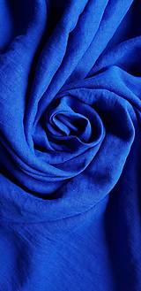 Textil - 100 % ľan predpraný, mäkčený prémiový európsky ľan - cena za 0,5m (modrá kráľovská Ľ35) - 12816446_