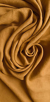Textil - 100 % ľan predpraný, mäkčený prémiový európsky ľan - cena za 0,5m (škoricová (krásny hnedý odtieň) Ľ12) - 12816453_