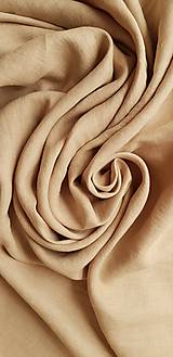 Textil - 100 % ľan predpraný, mäkčený prémiový európsky ľan - cena za 0,5m (piesková prírodná Ľ21) - 12816535_