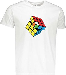 Pánske oblečenie - Rubikova kocka pánske (L - Biela) - 12816918_