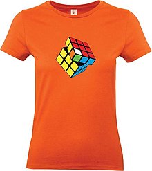 Topy, tričká, tielka - Rubikova kocka dámske (XS - Oranžová) - 12817526_