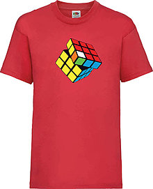 Detské oblečenie - Rubikova kocka detské (12-14 rokov - Červená) - 12818710_