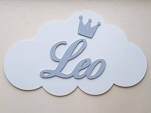 Drevený obláčik s menom šírka 50cm