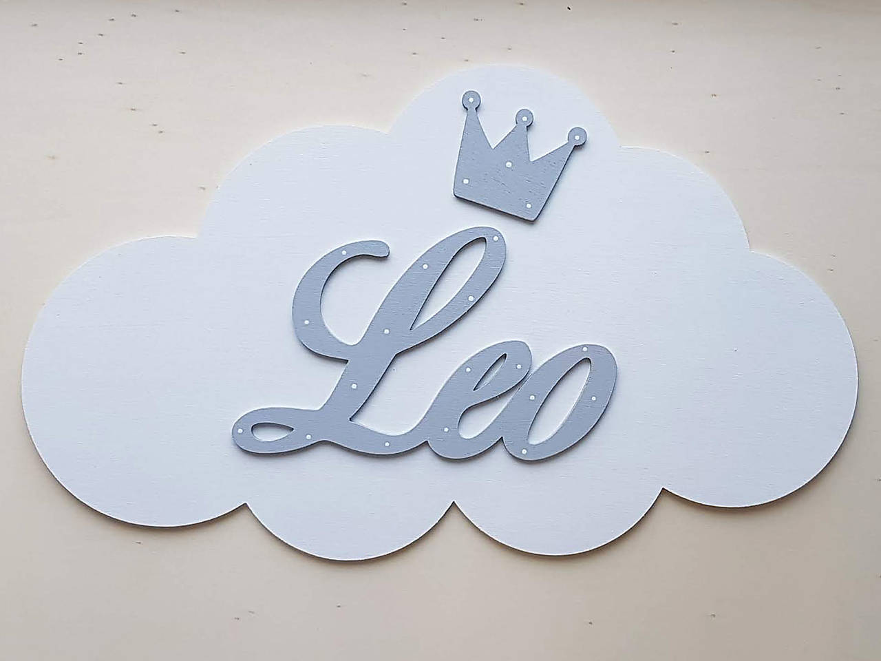 Drevený obláčik s menom šírka 50cm