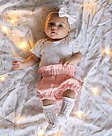 Detské oblečenie - Mušelínové čukotky s riaseným pásom (baby ružová) - 12819792_