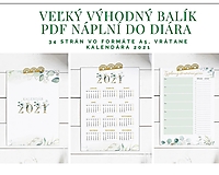  - PDF Náplne do diára A5 + Kalendár 2021 Greenery - 12824280_