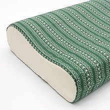 Úžitkový textil - Biele kvietkované pásy na zelenej - obliečka na anatomický vankúš - 12826756_