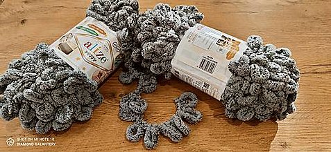 Galantéria - Alize Puffy  (87 tmavá sivá) - 12830303_