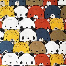 Textil - farebné pandy, 100 % bavlna Holandsko, šírka 140 cm - 12827858_