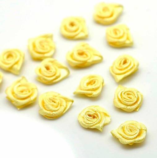 AP105 Saténové ružičky 2 cm (Žltá)