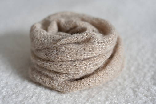 Detský textil - Newborn wrapy z česanej alpaky a hodvábu na fotenie novorodeniatok (Svetlobéžová 04) - 12829166_