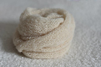 Detský textil - Newborn wrapy z česanej alpaky a hodvábu na fotenie novorodeniatok (Smotanová 01) - 12829138_