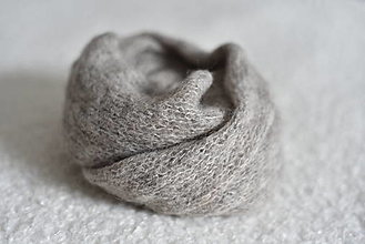 Detský textil - Newborn wrapy z česanej alpaky a hodvábu na fotenie novorodeniatok (Svetlošedá 02) - 12829171_