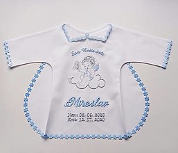 Detský textil - Krstná košieľka - modrá - 12834960_