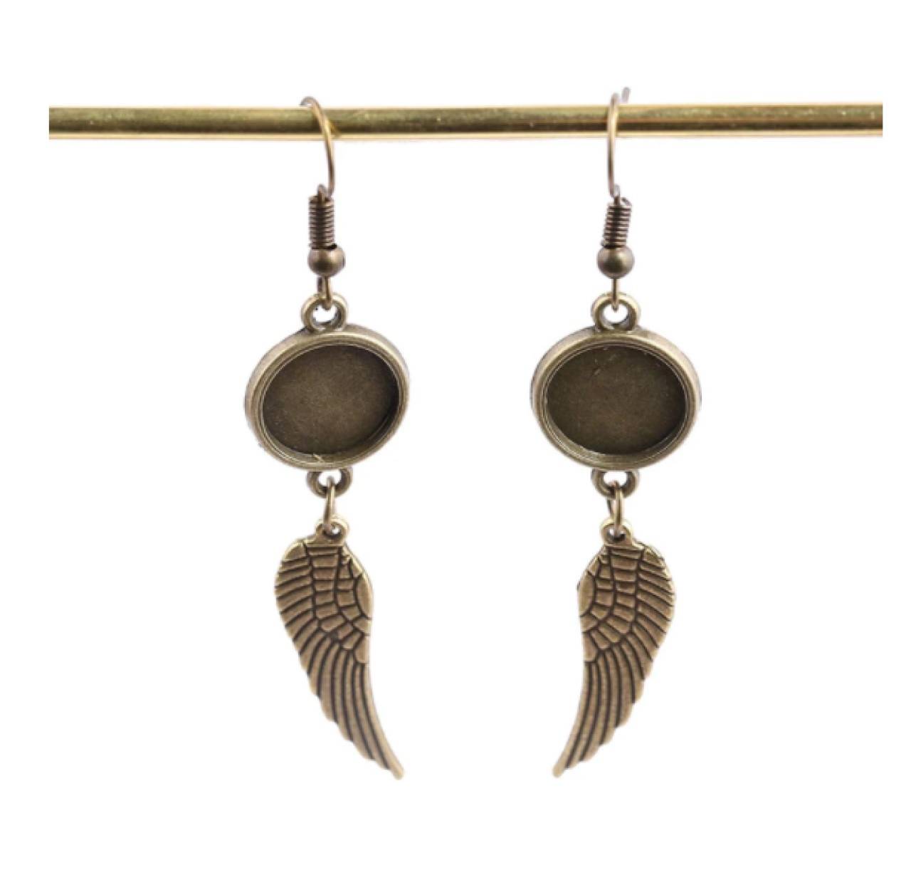 PU123 základ na náušnice s háčikom 12 mm