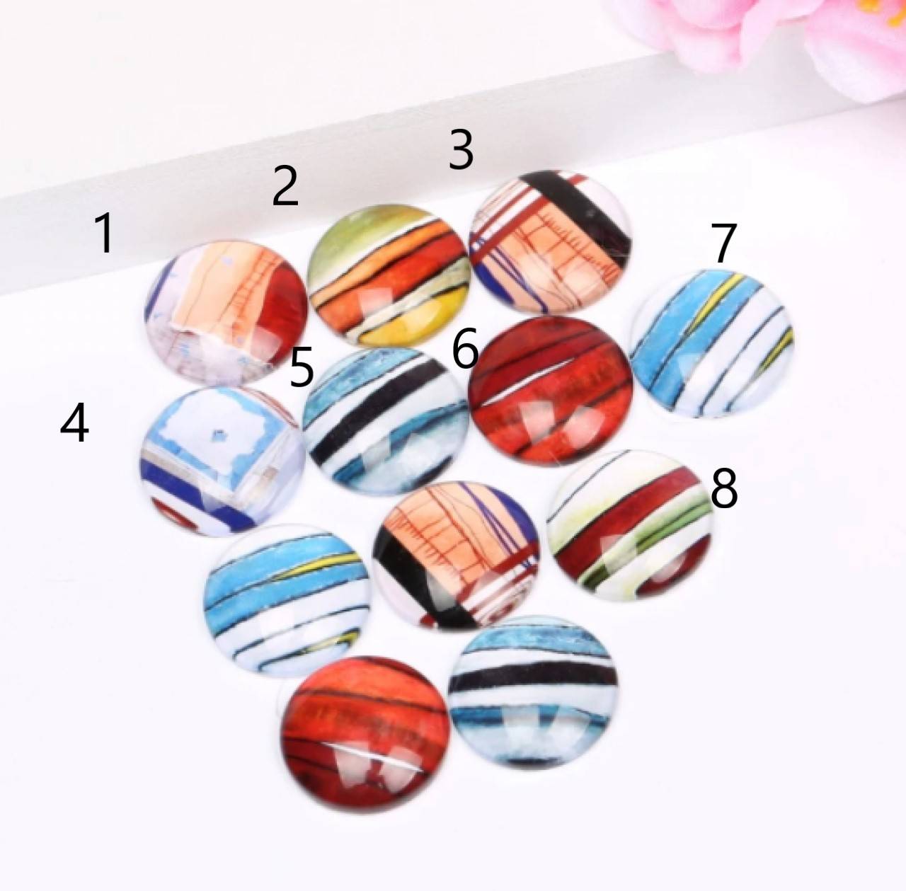 KA101 Kabošon abstraktný mix 12 mm