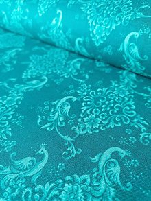 Textil - Bavlnená látka Florentine Garden Jade - pávy - 12836944_