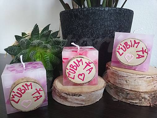 Sviečky - Vosková sviečka - Ľúbim Ťa - 12836570_