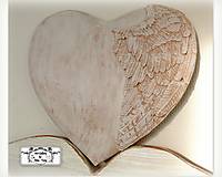 Dekorácie - Vintage dekorácia-srdce s krídlom :) - 12835690_