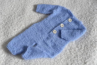 Detské oblečenie - Výpredaj - Newborn norkový setík - overal a čiapočka (sleepy hat) (Modrý set) - 12840269_