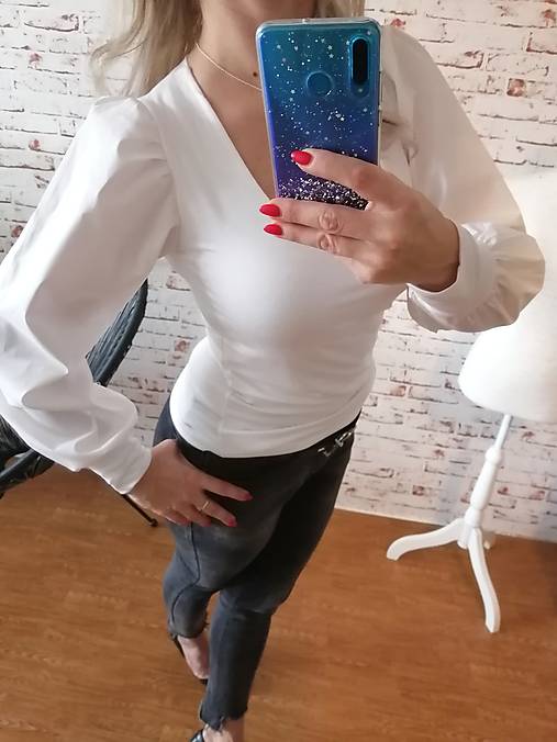 Topy, tričká, tielka - Tričko s nadýchanými rukávmi - 12841528_