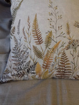 Úžitkový textil - Ľanový, ručne maľovaný vankúš " Suché steblá tráv " - 12844441_