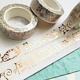 Papier - luxusná dekoračná papierová páska so zlatotlačou Mačičky - 12844846_