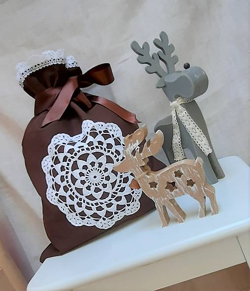 Úžitkový textil - Veľké darčekové vrecko ....vianočné, mikulášske....42x33cm - 12849895_