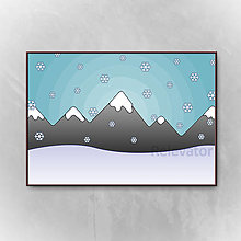 Grafika - Nasnežilo aj sneží - pohorie (sneží) - 12849966_