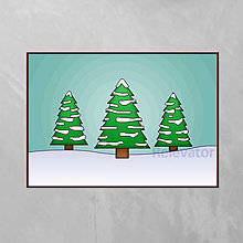 Grafika - Nasnežilo/sneží - stromčeky (nasnežilo) - 12849980_