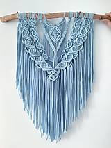 Dekorácie - Bohovské makramé  (Modrá) - 12855148_